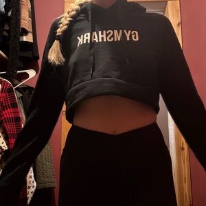 Gymshark Black Logo Cropped Sweatshirt